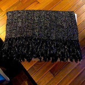 Black and Silver Wrap with fringe